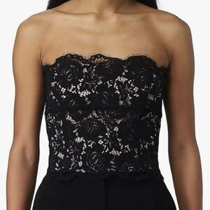 Pinko Elegant Black Strapless Lace Top
Sz 48  NWT